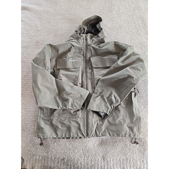 Cloudveil Inspired Angling Apparel Men's Rain Jacket Coat Size L Hooded Gore-Tex - Picture 1 of 16